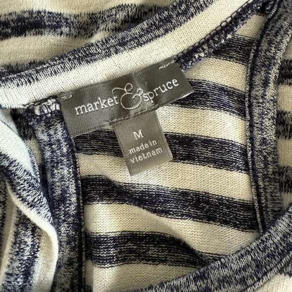 Market & Spruce Women’s Lexxie Navy and White Tie Back Knit Tank Top Size M - Picture 6 of 7